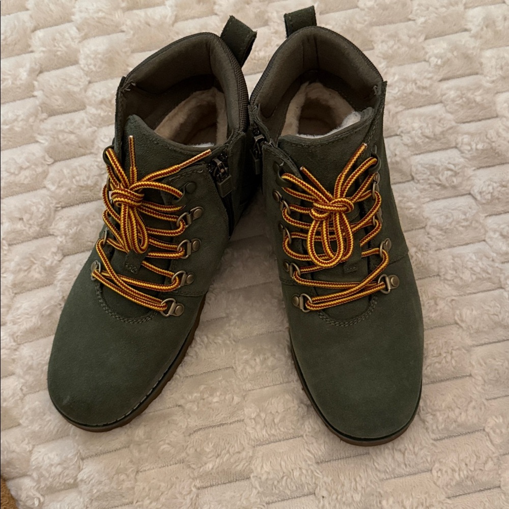 UGG Olive Suede Ankle Boots